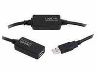 LogiLink USB-Kabel USB 2.0 USB-A Stecker, USB-A Buchse 25.00 m Schwarz UA0147