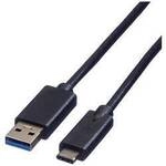 ROLINE USB 3.2 Gen 1 Kabel, USB A-C, ST/ST, schwarz, 0,5 m 11.02.9010