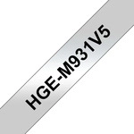 BROTHER HGEM931V5, Brother HGe-M931V5 Schriftband 5er Set Bandfarbe: Silber (matt)
