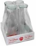 WECK 4T-766 Saftflasche 4er-Tray 1 l mit Ringen und Klammern