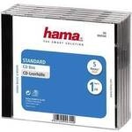 Hama CD H&uuml;lle 00044744 1 CD/DVD/Blu-Ray Transparent, Schwarz Polystyrol 5 St.