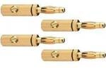 Oehlbach 3009 Lautsprecher-Steckverbinder Stecker, gerade Polzahl: 1 Gold 4 St.