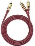 Oehlbach 20562 Cinch Audio Y-Kabel [2x Cinch-Stecker - 1x Cinch-Stecker] 2.00 m Rot