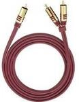 Oehlbach 20567 Cinch Audio Y-Kabel [2x Cinch-Stecker - 1x Cinch-Stecker] 8.00 m Rot