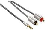 hama 00080864 Verbindungskabel AluLine Klinkenst. 3,5 mm, stereo - 2x Cinch-Stecker,