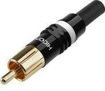 Hicon HI-CM03-NTL Cinch-Steckverbinder Stecker, gerade Polzahl: 2 Schwarz, Wei&szlig; 1
