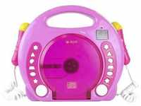 X4 Tech Bobby Joey Kinder CD-Player CD, SD, USB Inkl. Mikrofon Pink