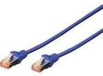 Digitus DK-1641-0025/B RJ45 Patchkabel CAT 6 S/FTP 0.25 m Blau Flammwidrig, mit