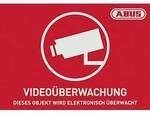 ABUS AU1420 Warnaufkleber Video&uuml;berwachung Sprachen Deutsch (B x H) 14.8 cm x 10.5