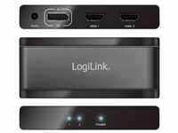 LogiLink 2 Port DisplayPort-Splitter 3840 x 2160 Pixel Schwarz