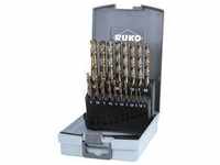 RUKO 215214RO HSSE-Co 5 Metall-Spiralbohrer-Set 19teilig DIN 338 Zylinderschaft 1 Set