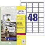 Avery-Zweckform L4778-8 Wetterfeste Etiketten 45.7 x 21.2 mm Polyester-Folie Wei&szlig;