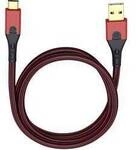 Oehlbach USB-Kabel USB 3.2 Gen1 USB-A Stecker, USB-C&reg; Stecker 3.00 m Rot/Schwarz