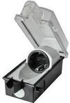 interB&auml;r 9015-001.01 Aufputz-Steckdose abschlie&szlig;bar IP44 Schwarz, Transparent