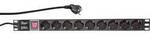 LogiLink PDU9C02 19 Zoll 1 HE Schutzkontaktsteckdose mit Schalter Schwarz