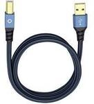 Oehlbach USB-Kabel USB 2.0 USB-A Stecker, USB-B Stecker 7.50 m Blau vergoldete