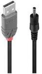 LINDY USB-Kabel USB 2.0 USB-A Stecker, DC Stecker 3,5 mm 1.50 m Schwarz 70266