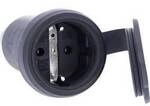 AS Schwabe 60419 Schutzkontaktkupplung 230 V Schwarz IP44