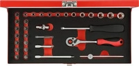 GEDORE RED 3300001, Gedore RED R49014033 Steckschl&uuml;sselsatz metrisch 1/4 3300001