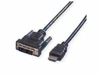 VALUE Kabel DVI (18+1) ST - HDMI ST, schwarz, 5 m 11.99.5552