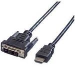 VALUE Kabel DVI (18+1) ST - HDMI ST, schwarz, 5 m 11.99.5552