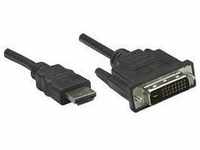 Manhattan DVI / HDMI Adapterkabel DVI-D 24+1pol. Stecker, HDMI-A Stecker 3.00 m