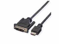 ROLINE Kabel DVI (18+1) ST - HDMI ST, schwarz, 1,5 m 11.04.5516