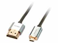 LINDY HDMI Anschlusskabel HDMI-A Stecker, HDMI-Micro-D Stecker 0.50 m Grau 41680 High