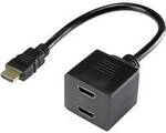 Renkforce RF-4212177 HDMI Y-Adapter [1x HDMI-Stecker - 2x HDMI-Buchse] Schwarz