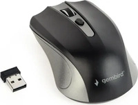 GEMBIRD MUSW-4B-04-GB, Gembird MUSW-4B-04-GB Maus Funk Optisch Grau, Schwarz 4 Tasten