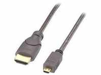 LINDY HDMI Anschlusskabel HDMI-A Stecker, HDMI-Micro-D Stecker 0.50 m Schwarz 41350