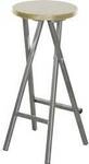 FUNSTAR 747222 Gartenhocker Stahl, Kiefernholz Grau, Natur