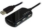 LINDY 42781 USB-Hub 4 Port USB-A USB 2.0 480 MBit/s mit eingebautem Repeater