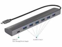 Renkforce 6+1 Port USB 3.1 Gen 1-Hub mit Pass-Through Stromanschluss, mit