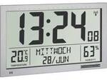 TFA Dostmann 60.4517.54 Funk Wanduhr 36.8 cm x 23 cm x 2.9 cm Silber Gro&szlig;es Display