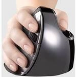 Evoluent D Small Ergonomische Maus Funk Laser Schwarz/Silber 6 Tasten Ergonomisch