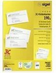 Sigel LP790 Bedruckbare Visitenkarten, glatte Kanten 85 x 55 mm Hochwei&szlig; 100 St.