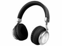Monacor BAXX/SW Over Ear Kopfhörer Bluetooth®, kabelgebunden Schwarz, Silber