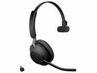 Jabra Evolve2 65 monaural Telefon On Ear Headset Bluetooth® Mono Schwarz