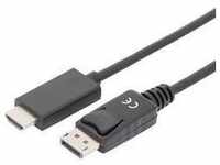 Digitus DisplayPort / HDMI Adapterkabel DisplayPort Stecker, HDMI-A Stecker 1.00 m