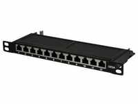 LogiLink NP0066 12 Port Patch-Panel 254 mm (10) CAT 6a 0.5 HE