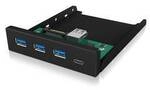 ICY BOX IB-HUB1418-i3, 4 Port USB 3.0 Frontpanel f&uuml;r 3,5 Einbauschacht, 3x USB Type