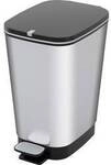 Curver CHIC BIN STYLE Abfallbeh&auml;lter M [25L], silber 272236 M&uuml;lleimer Kunststoff