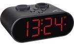 TFA Dostmann 60.2551.01 Funk Wecker Schwarz Alarmzeiten 1 USB Anschluss, Gro&szlig;es