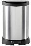 Curver DECO Bin 240568 M&uuml;lleimer 15 l (B x H x T) 303 x 448 x 268 mm Silber, Schwarz