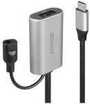 LINDY USB-Kabel USB 3.2 Gen1 USB-C&reg; Stecker, USB-A Buchse 5.00 m Schwarz, Grau Aktiv