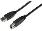 Digitus USB-Kabel USB 3.2 Gen1 USB-A Stecker, USB-B Stecker 1.80 m Schwarz Rund,