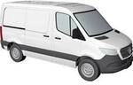 Busch 53400 H0 PKW Modell Mercedes Benz Sprinter Kastenwagen kurz, wei&szlig;