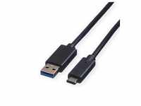 ROLINE USB 3.2 Gen 1 Kabel, A-C, ST/ST, schwarz, 1 m 11.02.9011