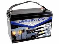 XCell LiFePo4 12V / 100Ah Spezial-Akku LiFePo-Block Innengewinde LiFePO 4 12 V...